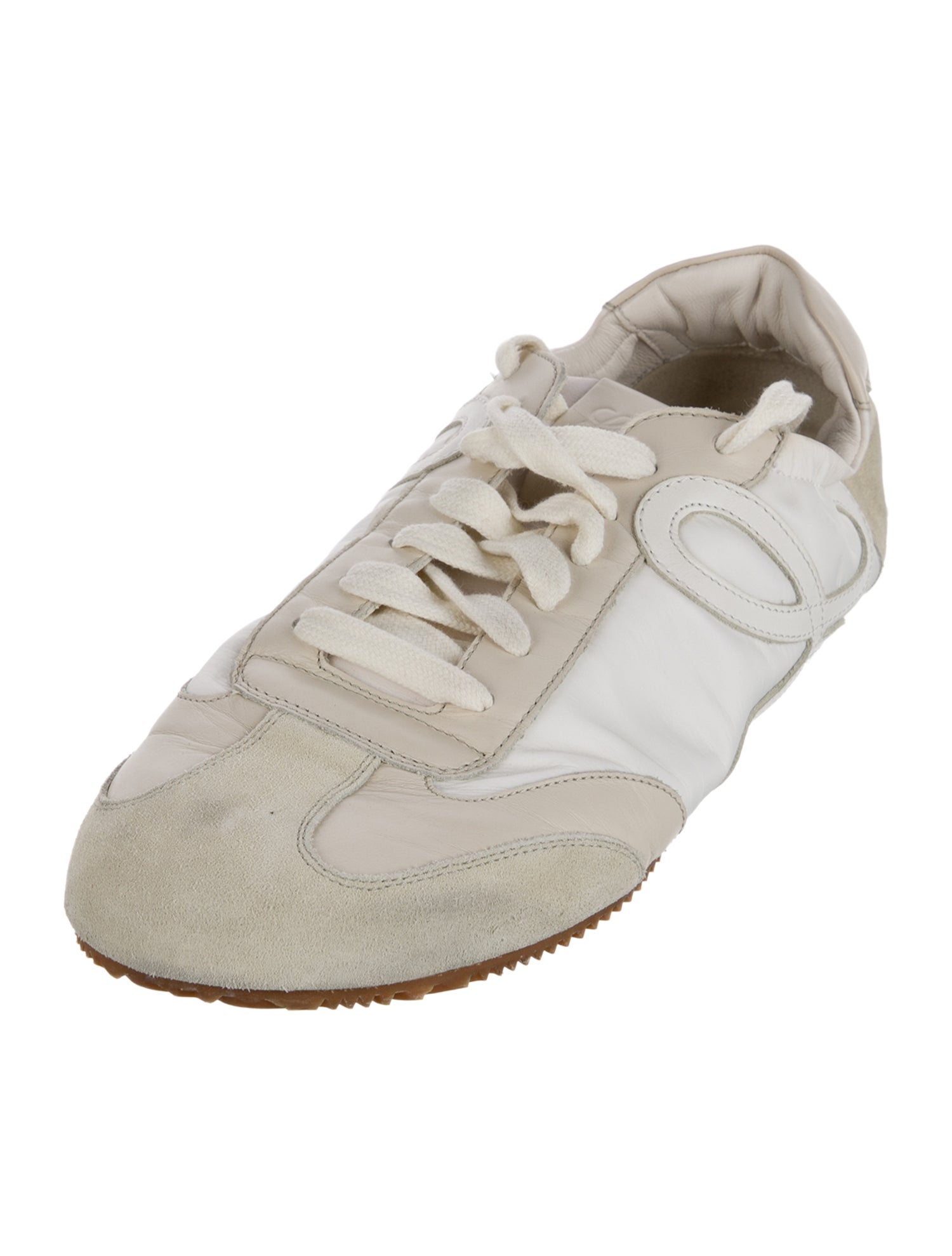 Loewe Leather Colorblock Pattern Sneakers