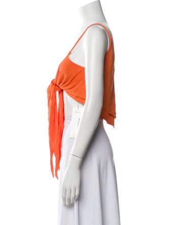 Loewe Linen V-Neck Crop Top