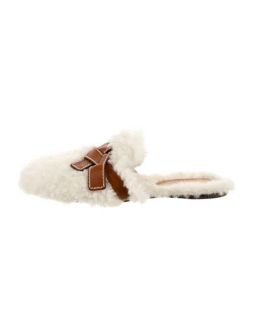 Loewe Shearling Leather Trim Embellishment Mules