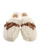 Loewe Shearling Leather Trim Embellishment Mules