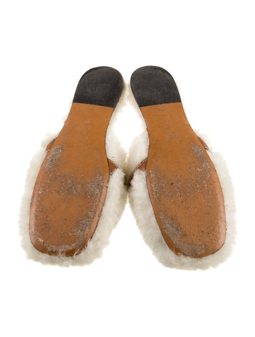 Loewe Shearling Leather Trim Embellishment Mules