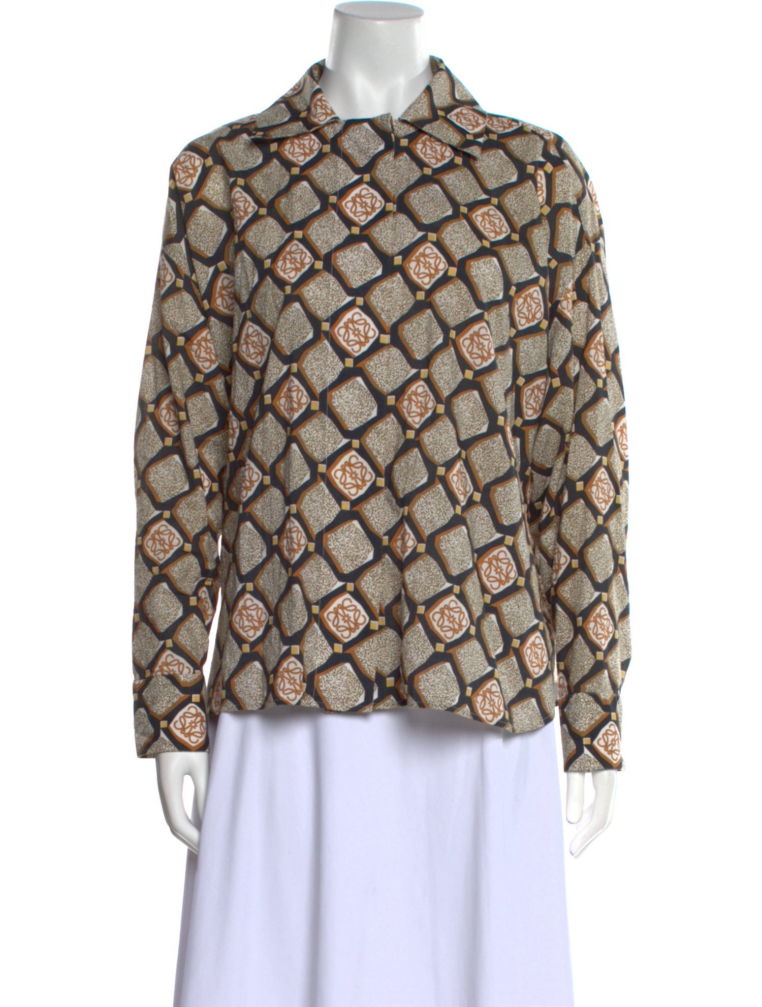 Loewe Printed Long Sleeve Button-Up Top