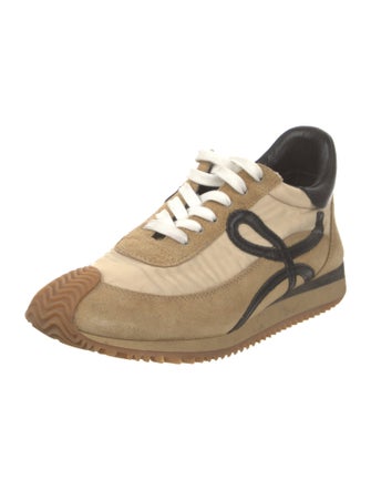 Loewe Suede Colorblock Pattern Sneakers