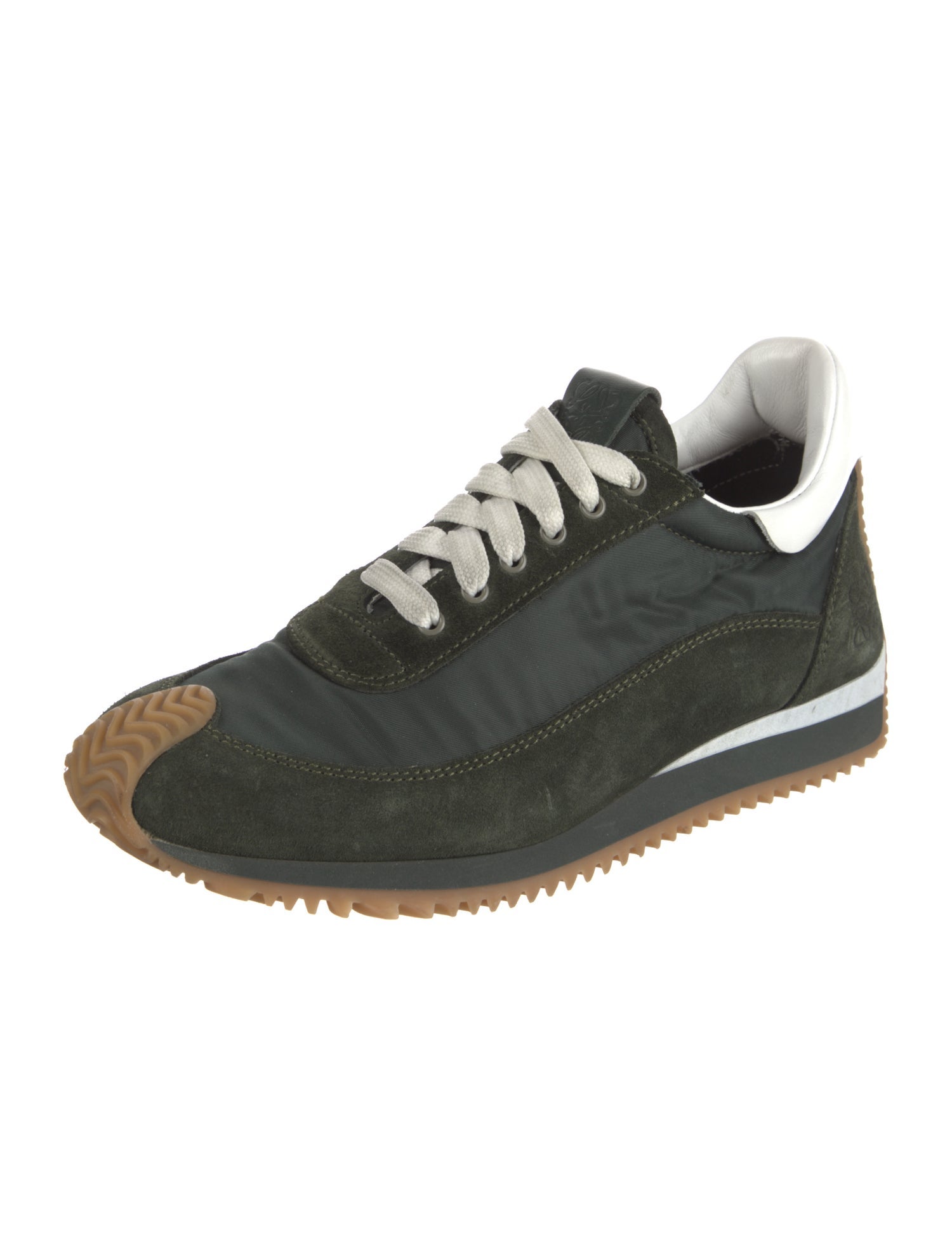 Loewe Suede Leather Trim Embellishment Sneakers