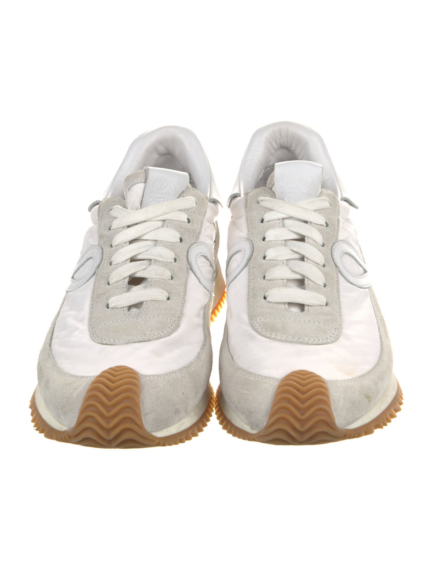 Loewe Suede Colorblock Pattern Sneakers