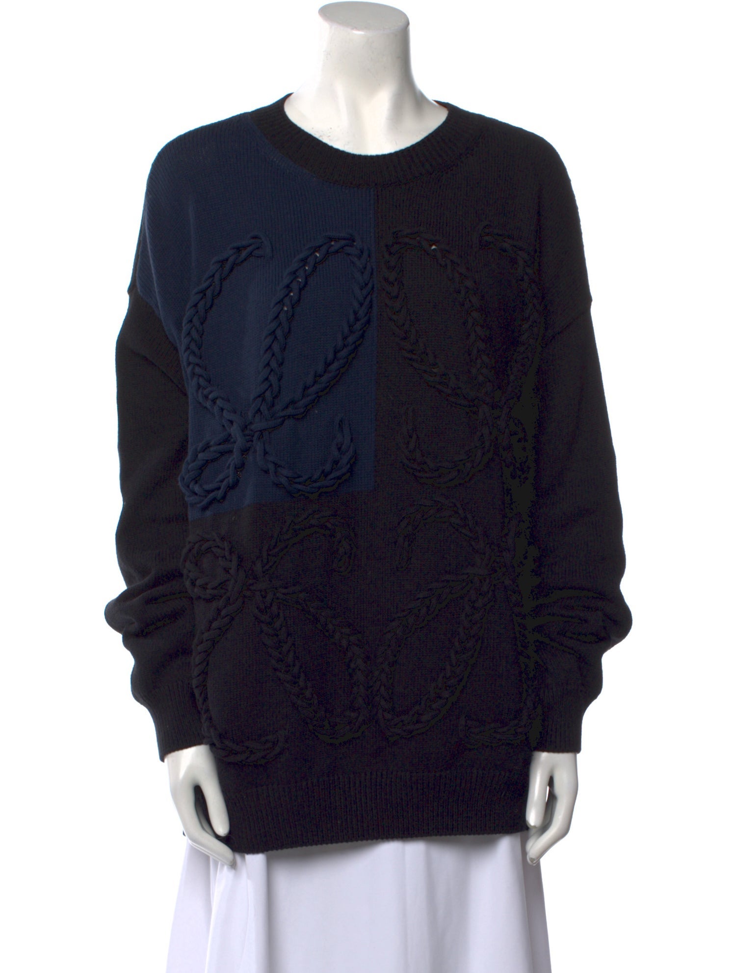 Loewe Colorblock Pattern Crew Neck Pullover