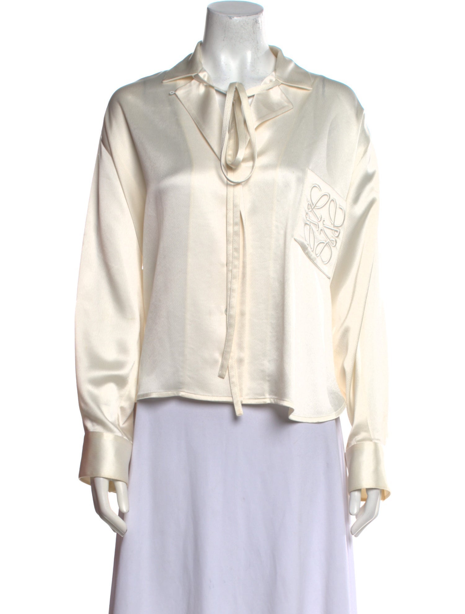 Loewe Tie Neck Long Sleeve Blouse