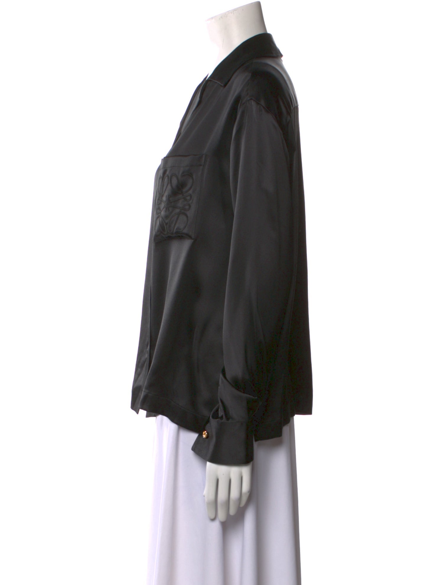 Loewe Silk Long Sleeve Button-Up Top