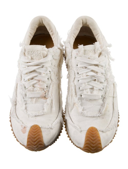 Loewe Canvas Distressed Accents Chunky Sneakers