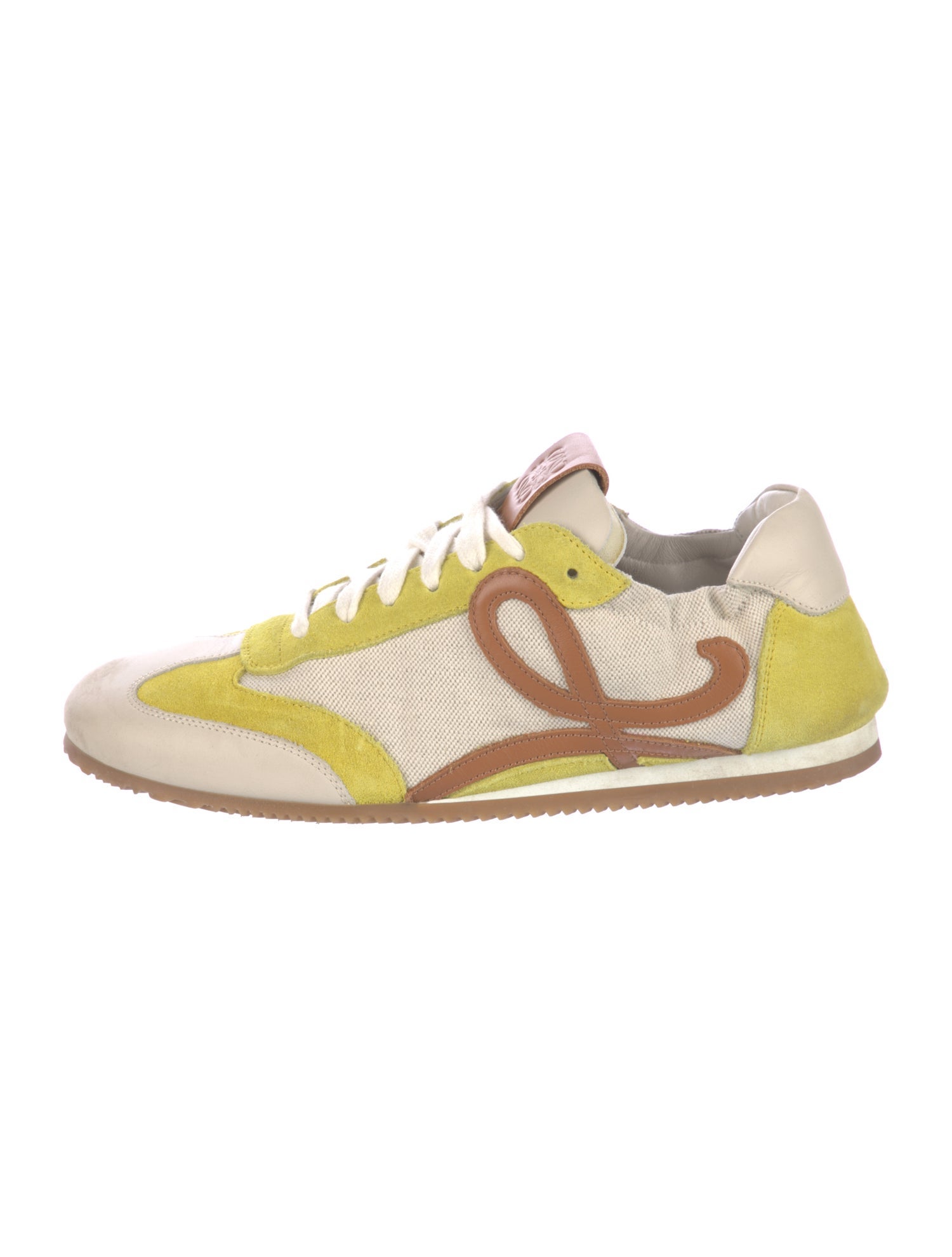 Loewe Suede Colorblock Pattern Sneakers