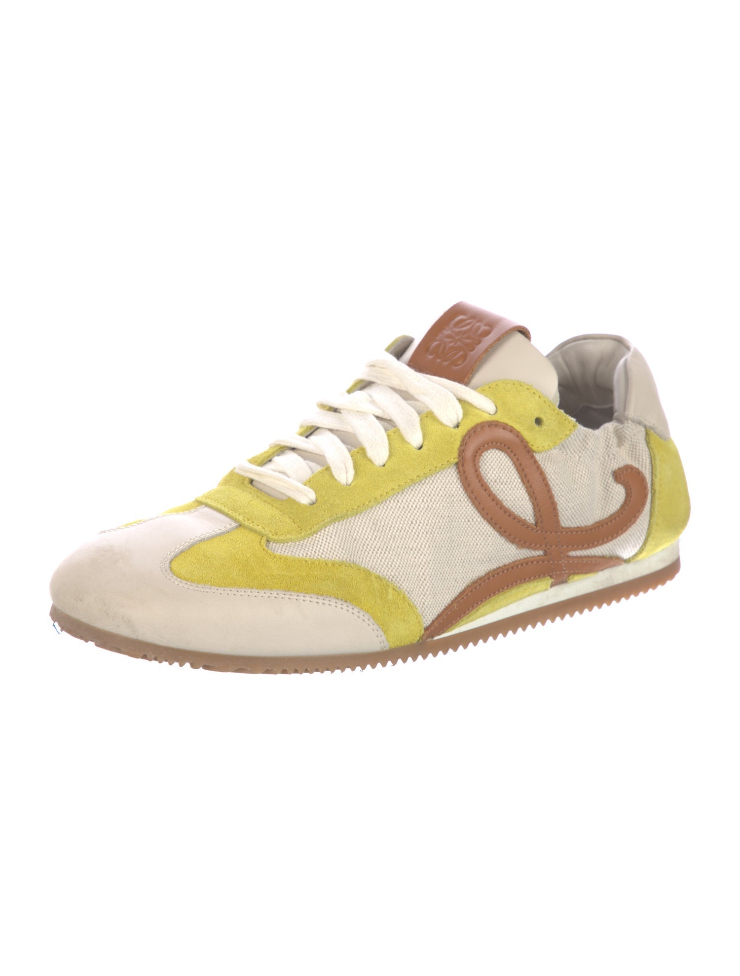Loewe Suede Colorblock Pattern Sneakers