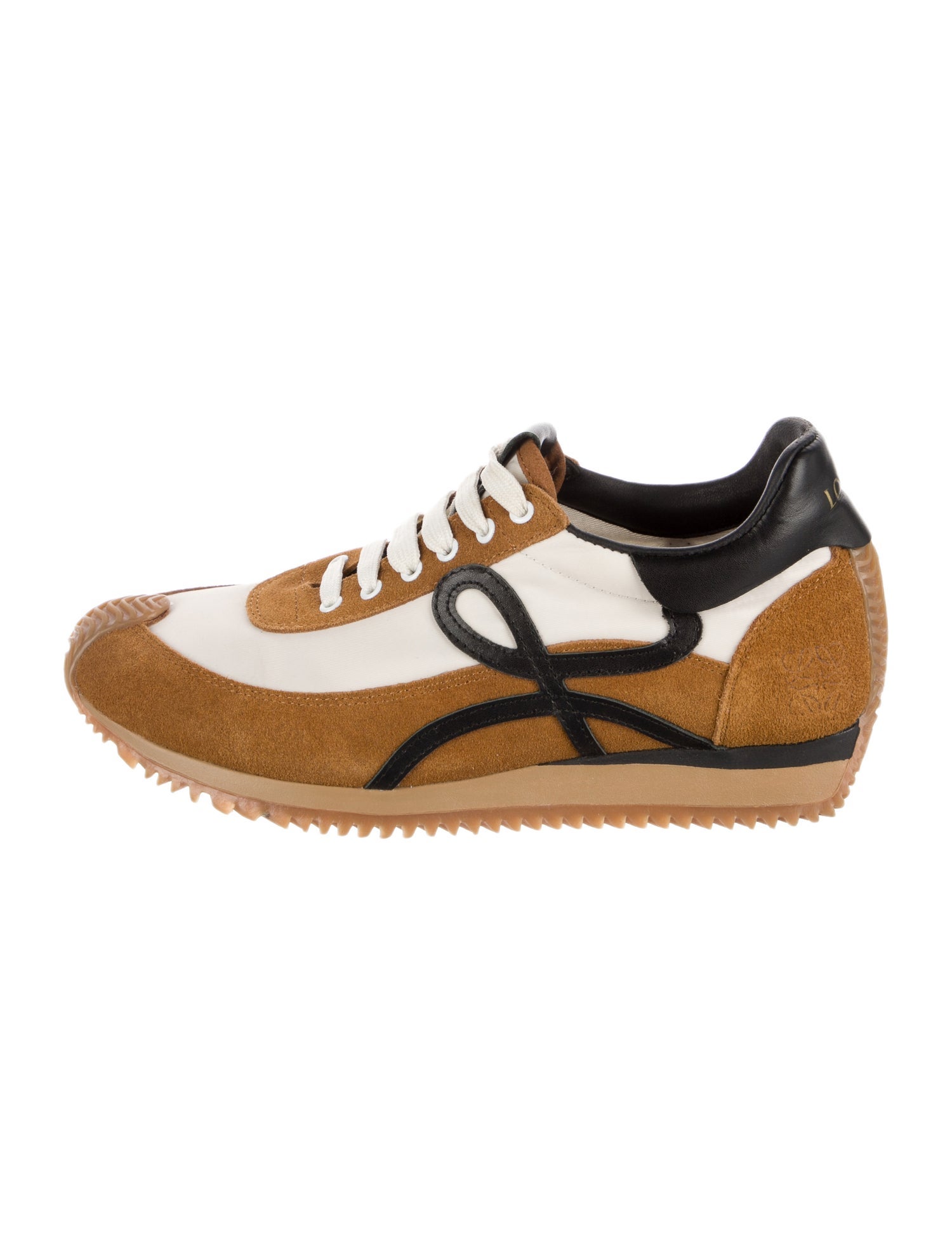 Loewe Suede Colorblock Pattern Chunky Sneakers