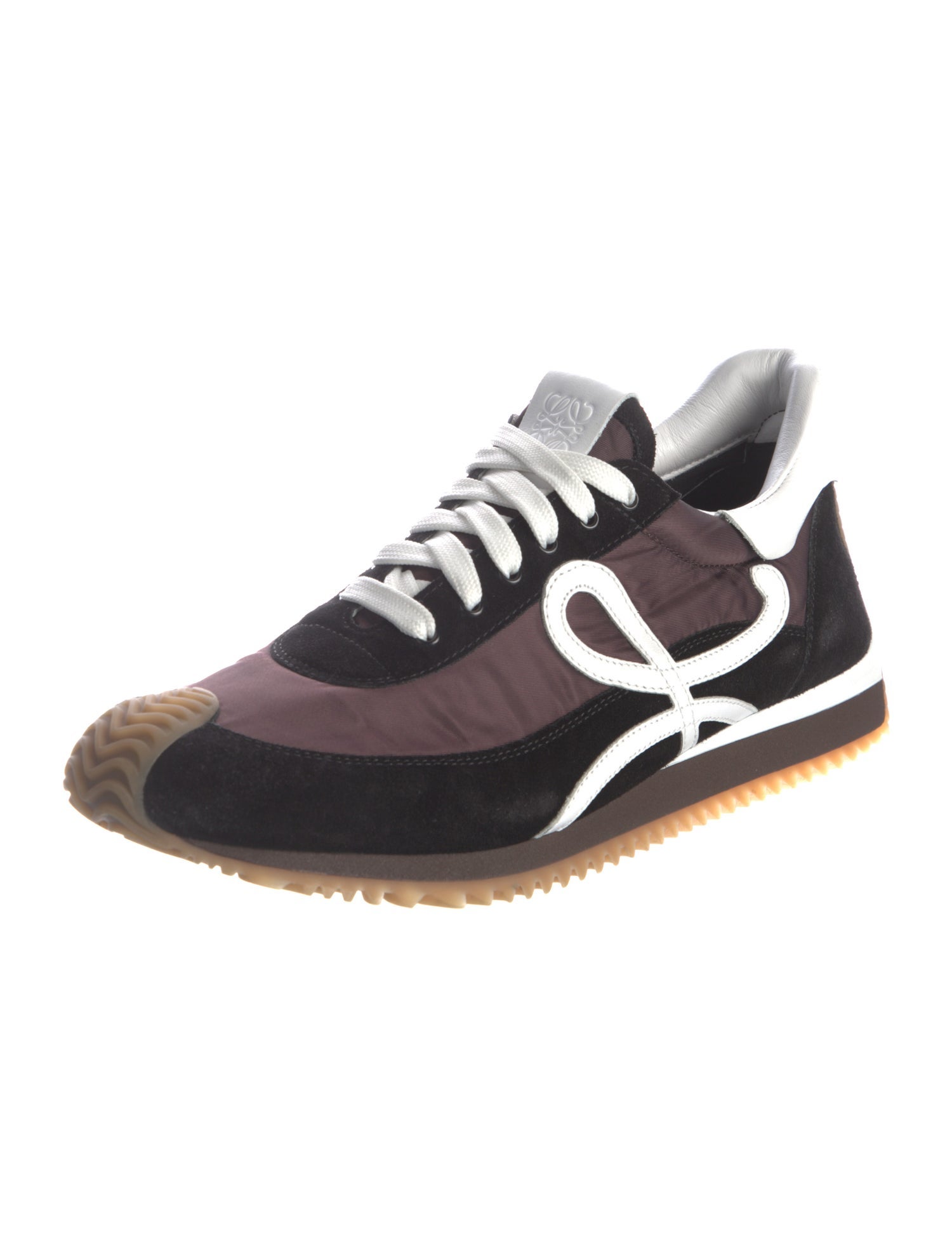 Loewe Suede Colorblock Pattern Sneakers