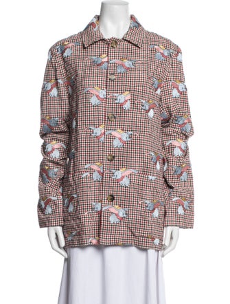 Loewe Plaid Print Long Sleeve Shirt