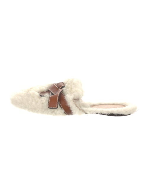Loewe Shearling Leather Trim Embellishment Mules