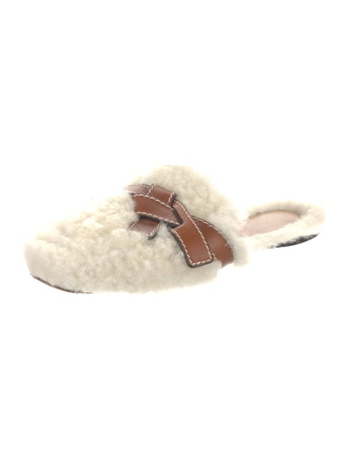 Loewe Shearling Leather Trim Embellishment Mules