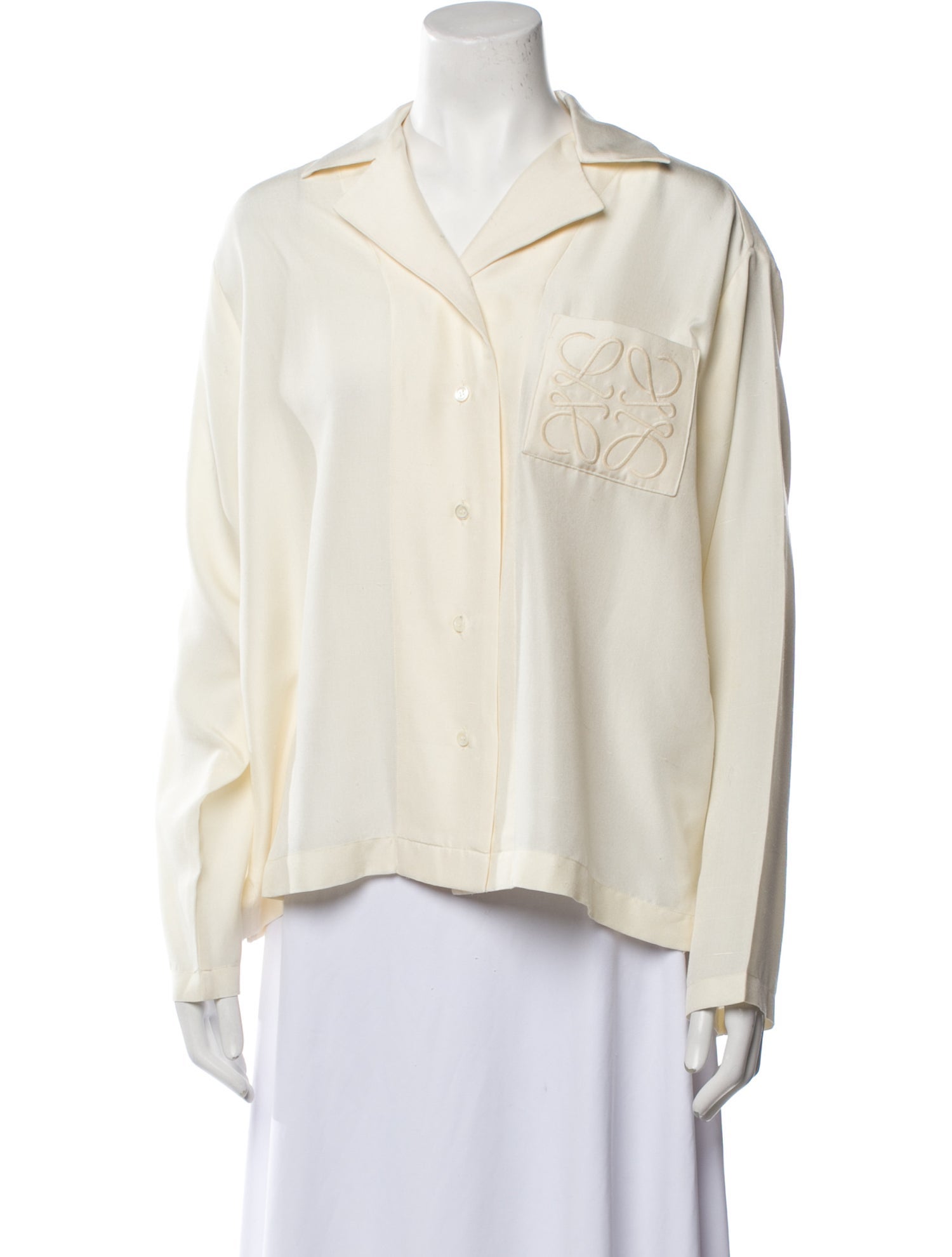 Loewe Silk Long Sleeve Button-Up Top