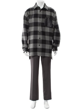 Loewe Wool Plaid Print Shirt