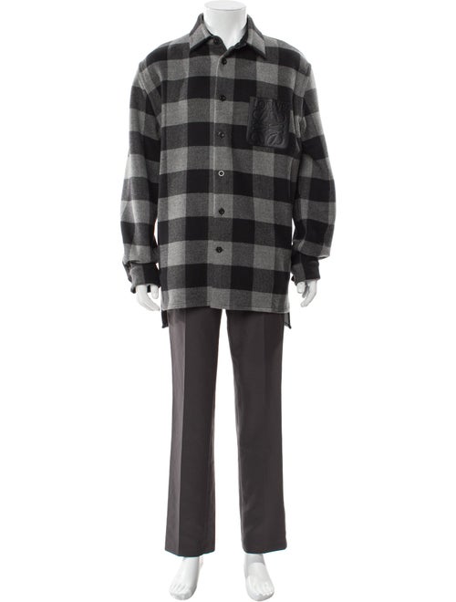 Loewe Wool Plaid Print Shirt