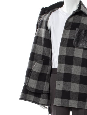 Loewe Wool Plaid Print Shirt