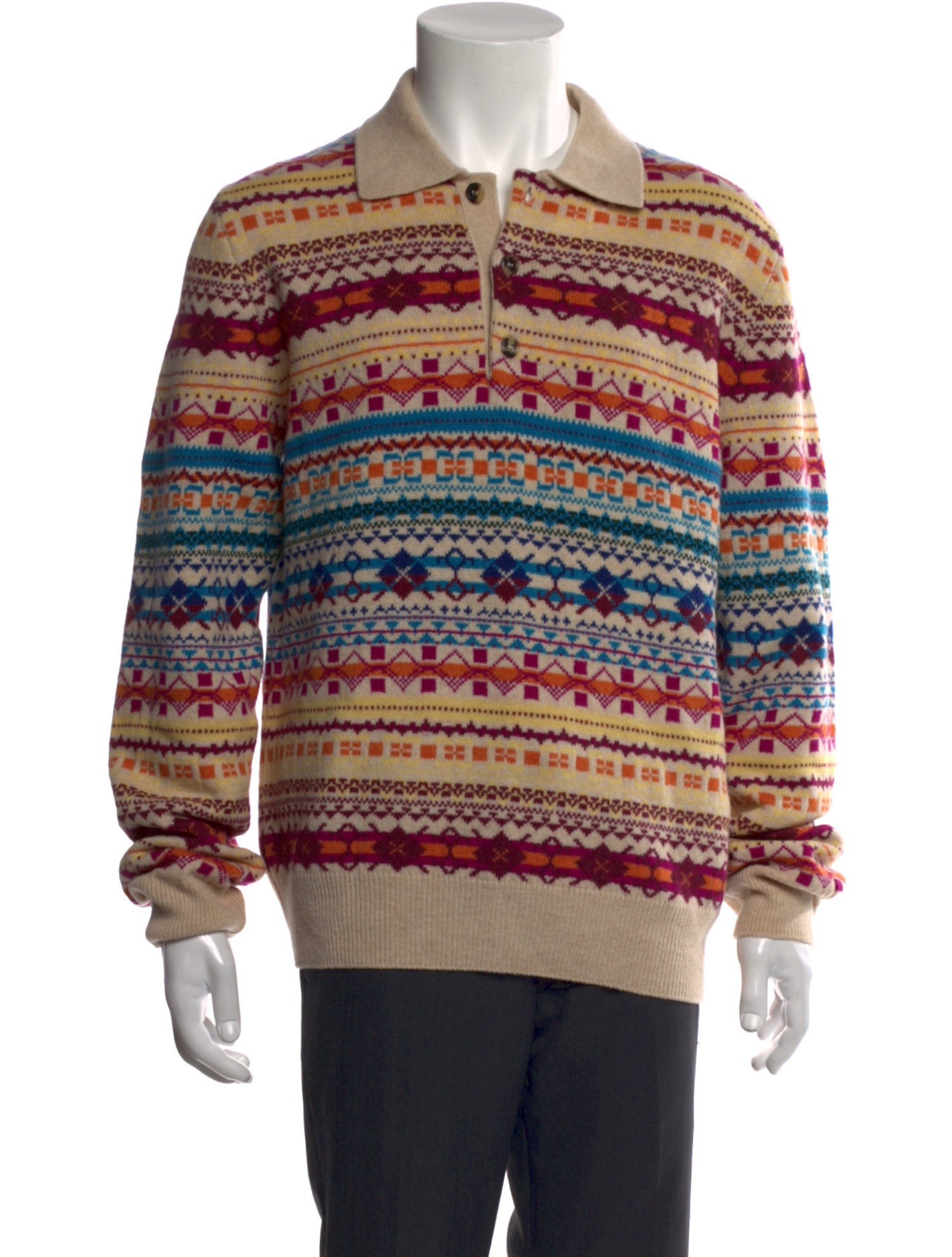 Loewe Wool Striped Polo Sweater w/ Tags