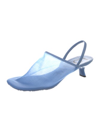 Loewe Leather Mesh Accents Slingback Sandals