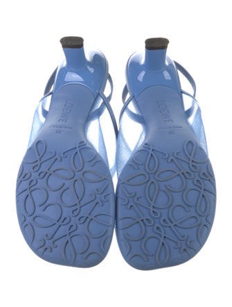 Loewe Leather Mesh Accents Slingback Sandals