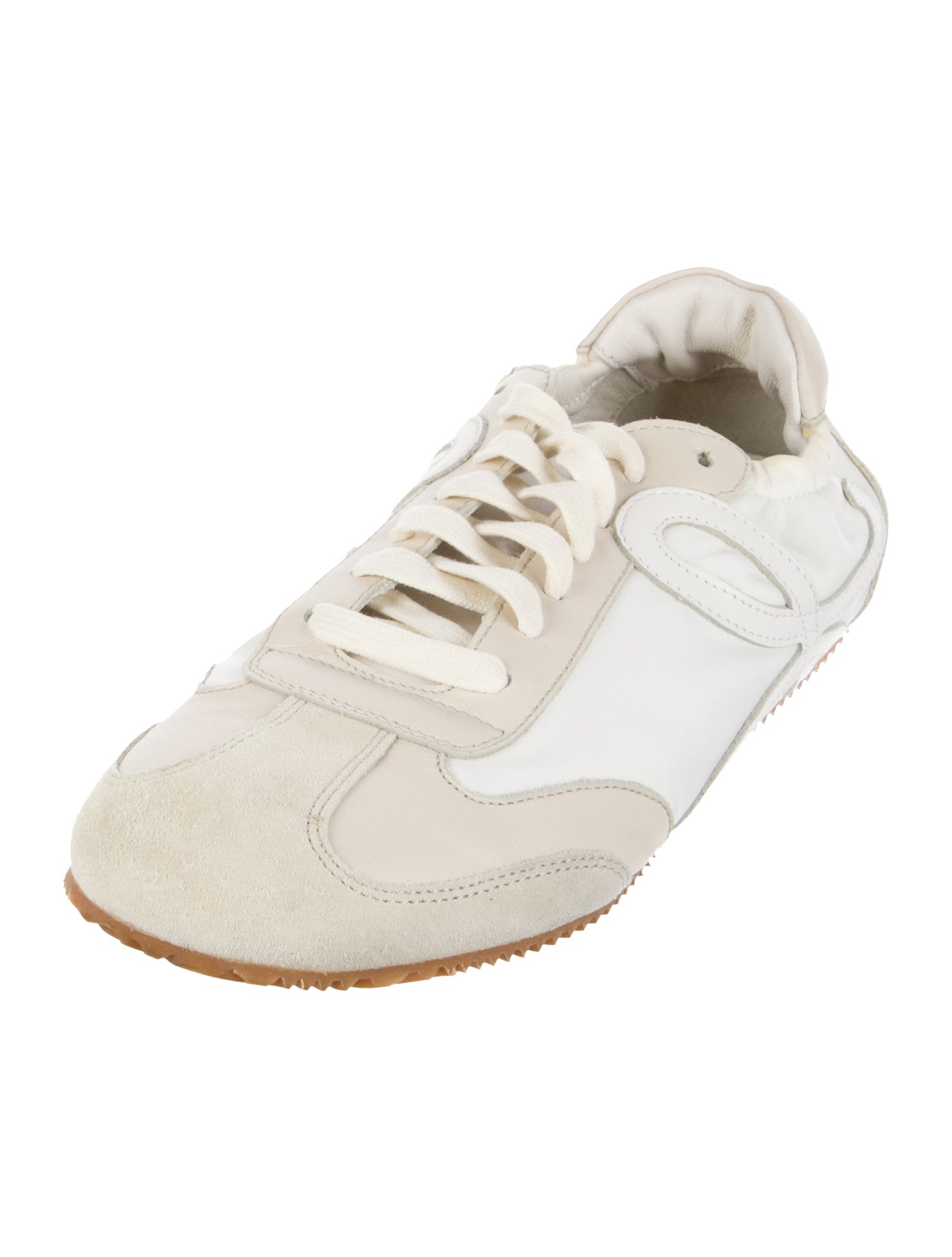 Loewe Leather Colorblock Pattern Sneakers