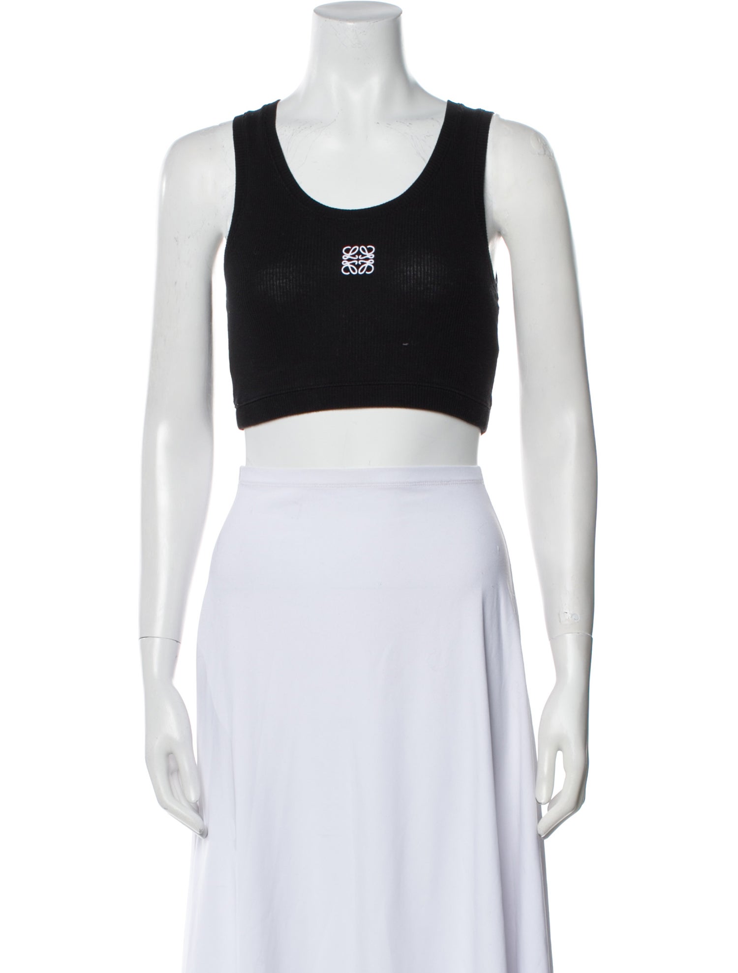 Loewe Graphic Print Scoop Neck Crop Top