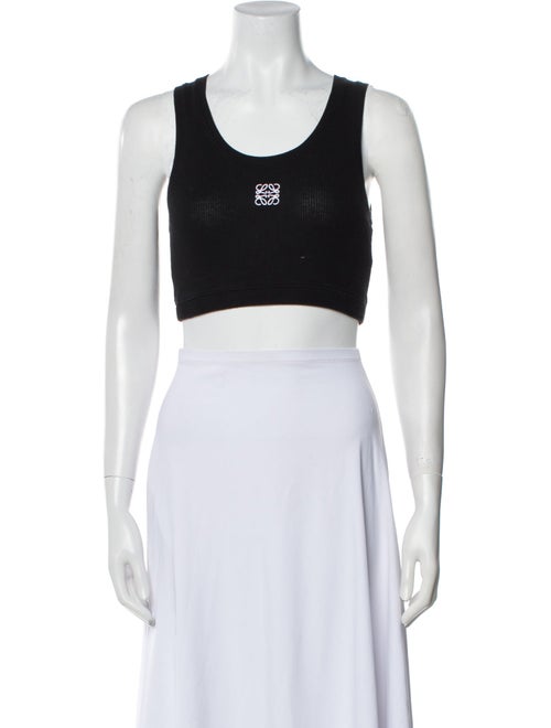 Loewe Graphic Print Scoop Neck Crop Top