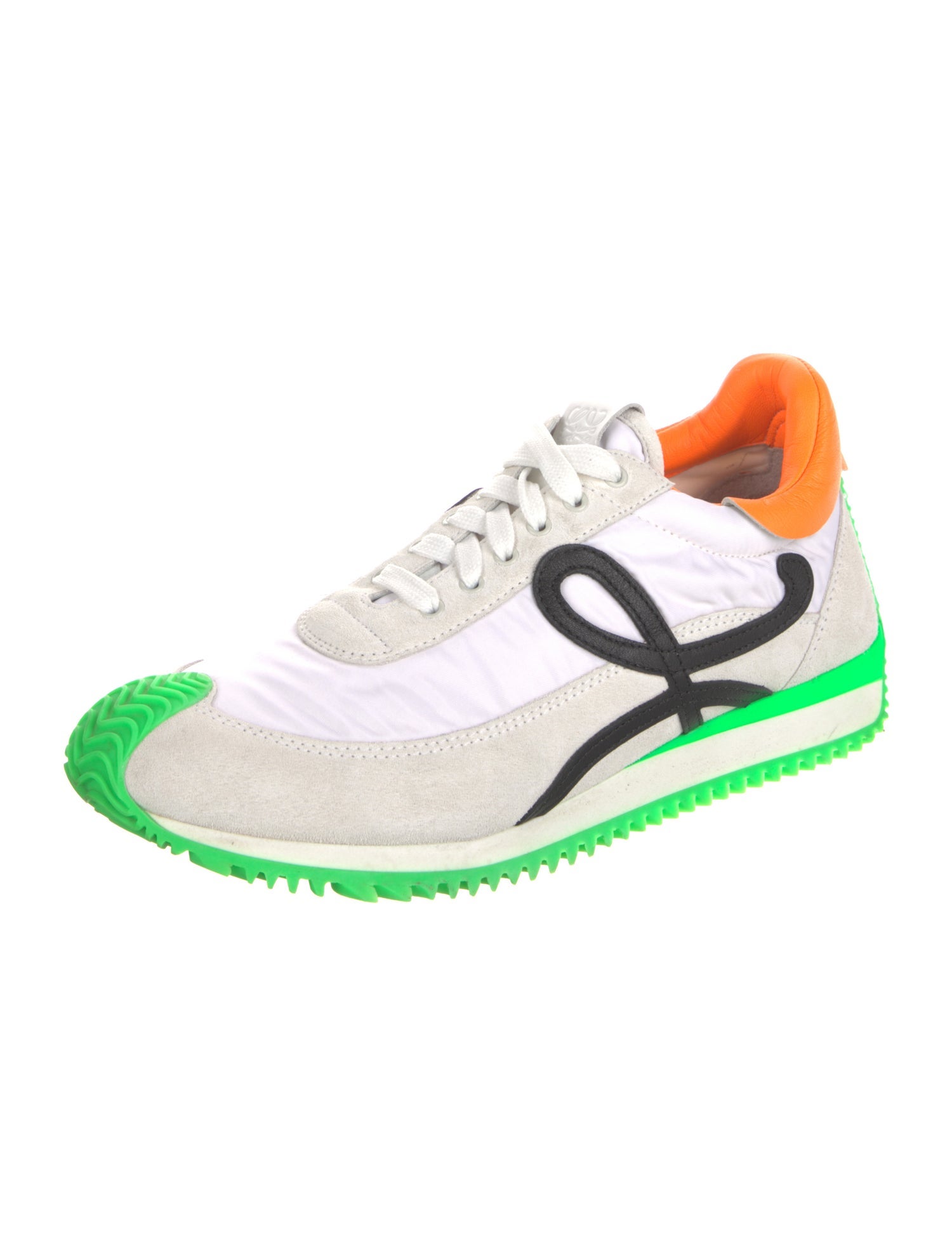 Loewe Suede Colorblock Pattern Sneakers