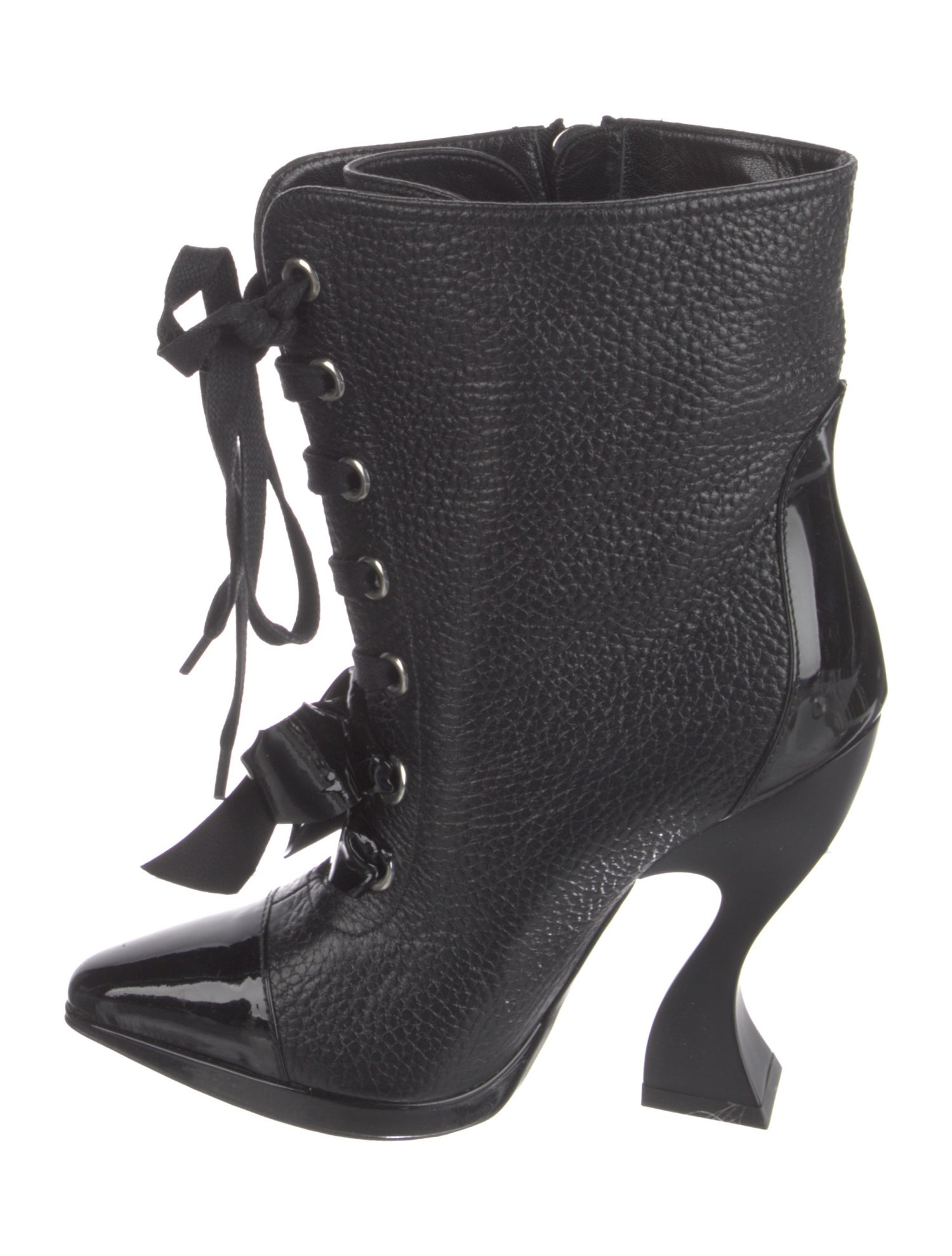 Loewe Leather Bow Accents Lace-Up Boots