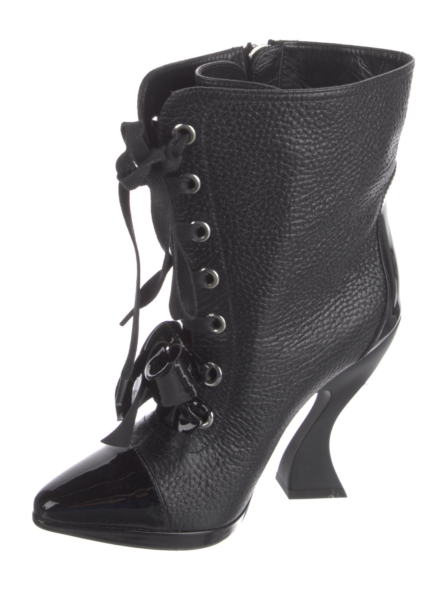 Loewe Leather Bow Accents Lace-Up Boots