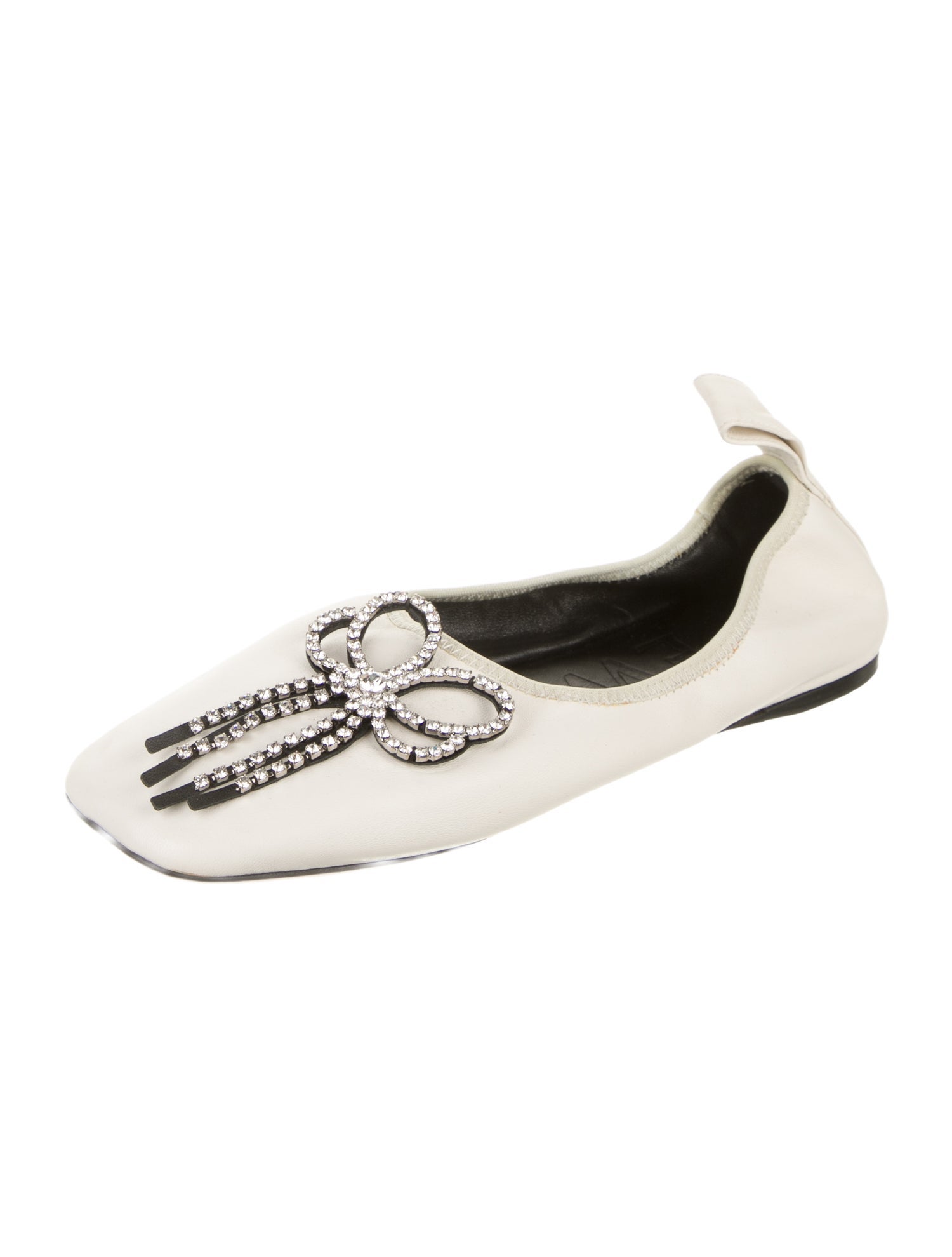 Loewe Leather Crystal Embellishments Ballet Flats