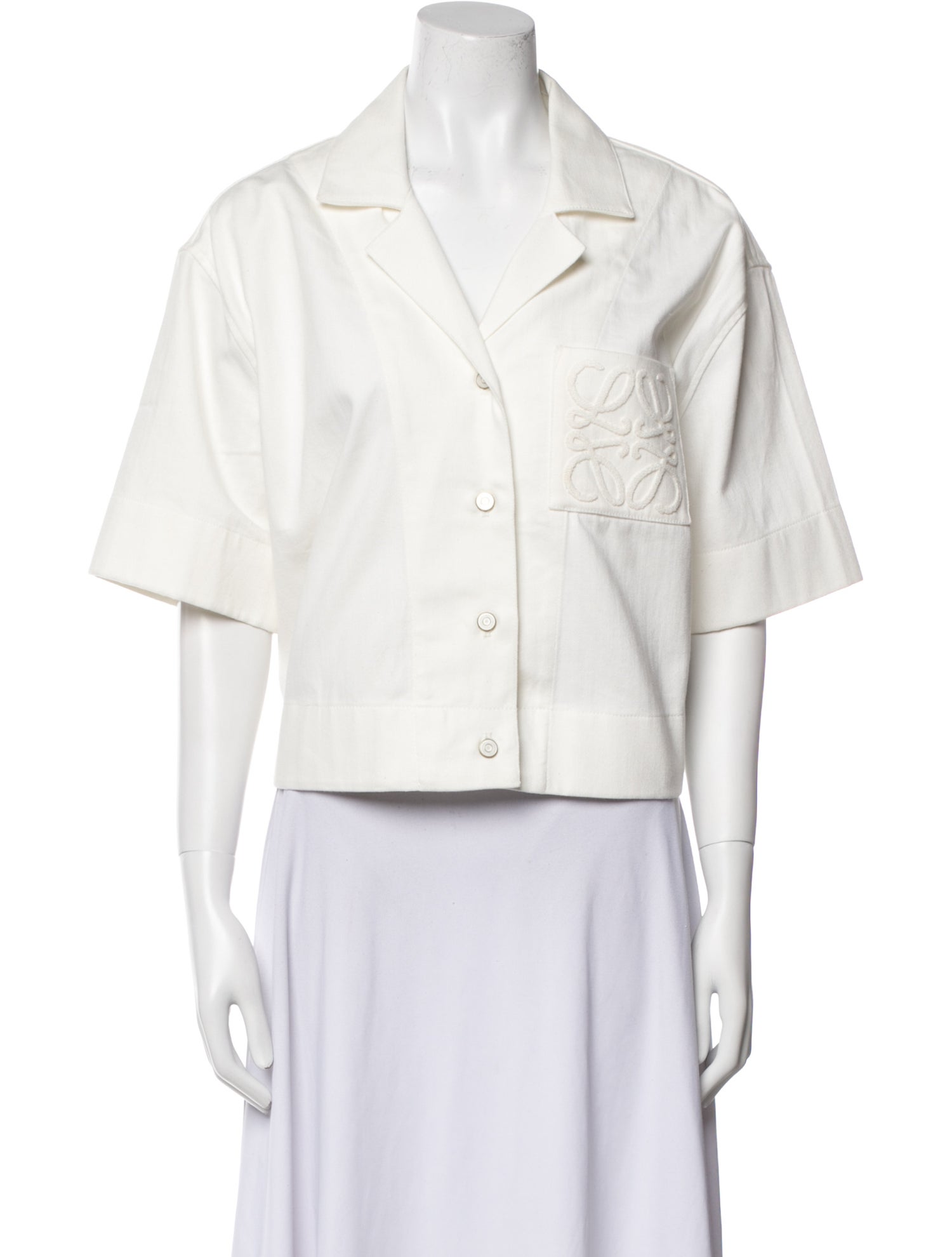 Loewe Three-Quarter Sleeve Button-Up Top