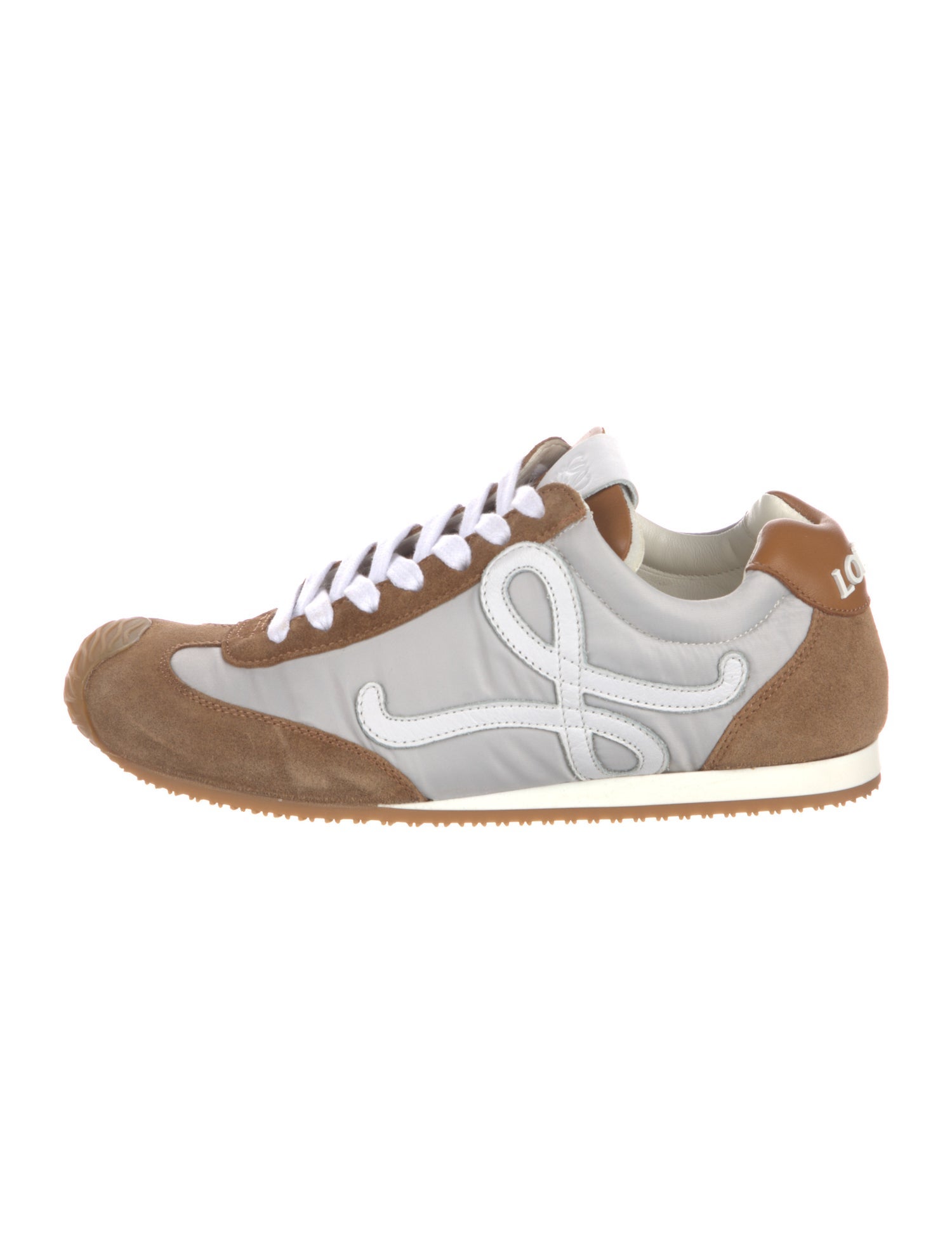 Loewe Suede Colorblock Pattern Sneakers