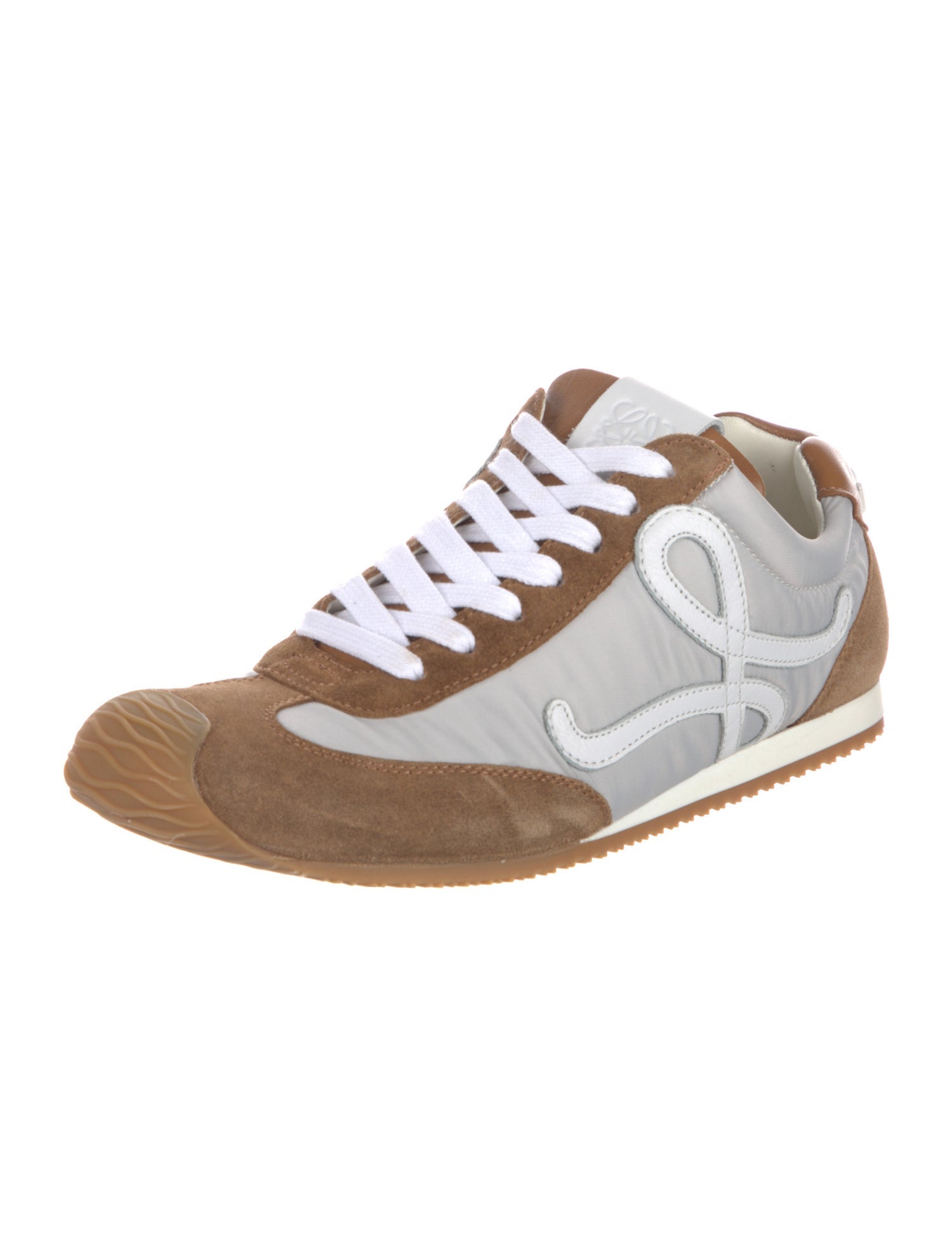 Loewe Suede Colorblock Pattern Sneakers