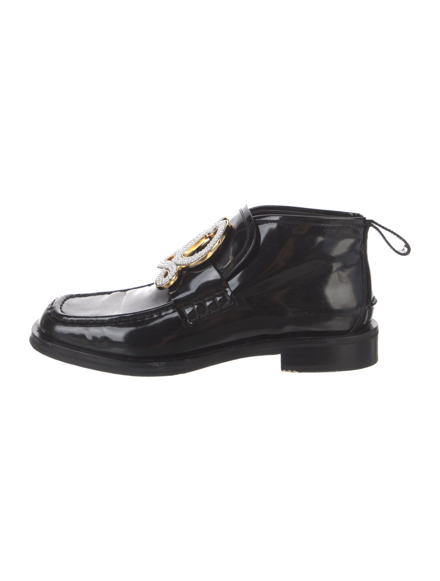 Loewe Patent Leather Beaded Accents Flats