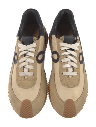 Loewe Suede Colorblock Pattern Sneakers