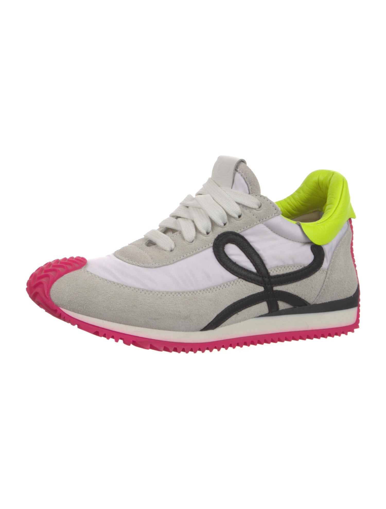 Loewe Suede Colorblock Pattern Sneakers