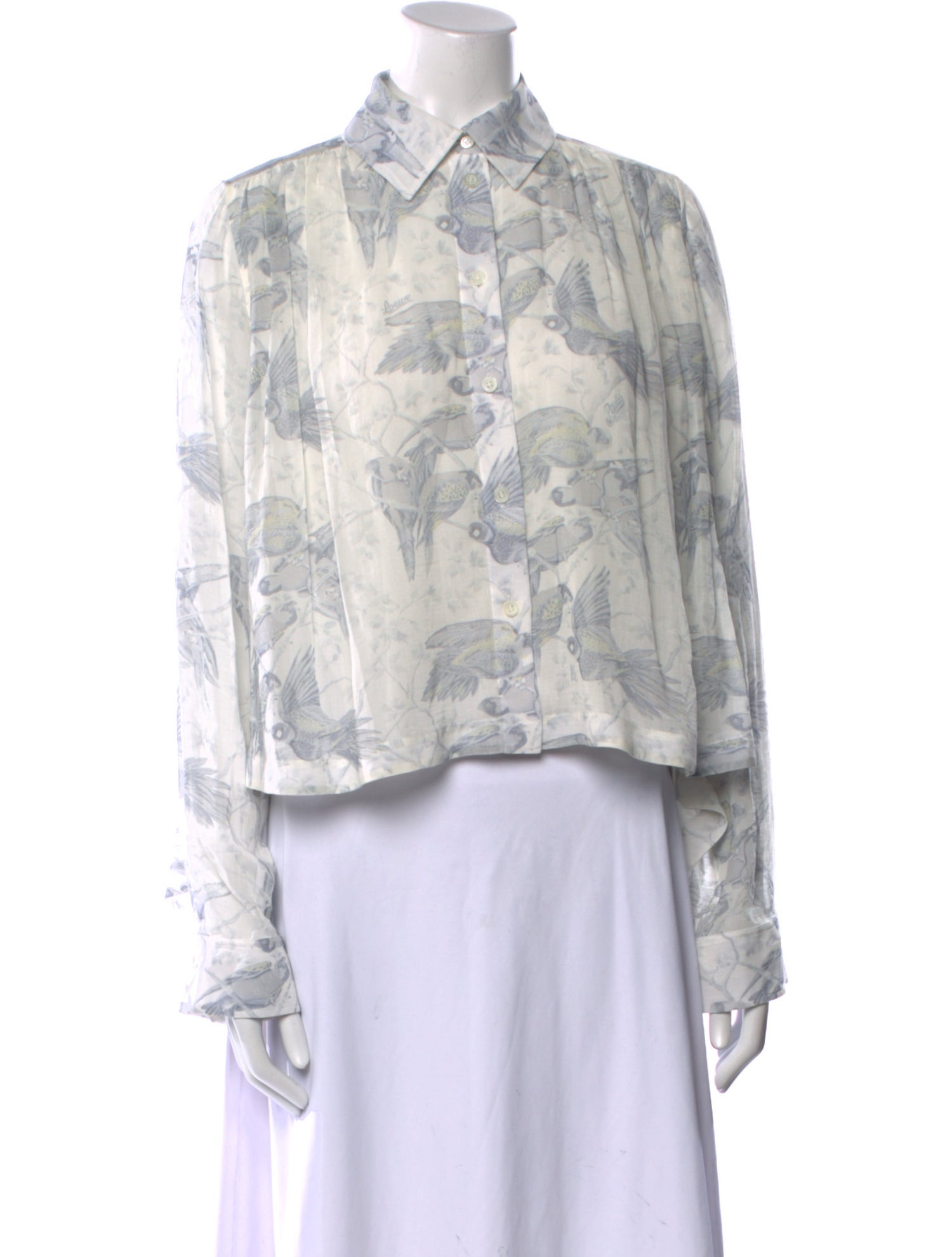 Loewe Paula's Ibiza Floral Print Long Sleeve Button-Up Top