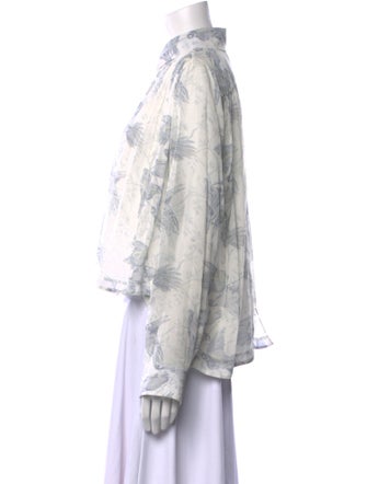 Loewe Paula's Ibiza Floral Print Long Sleeve Button-Up Top