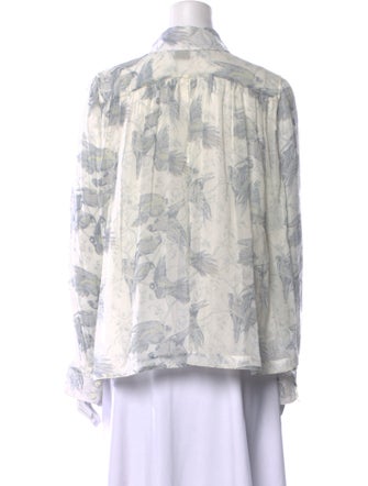 Loewe Paula's Ibiza Floral Print Long Sleeve Button-Up Top