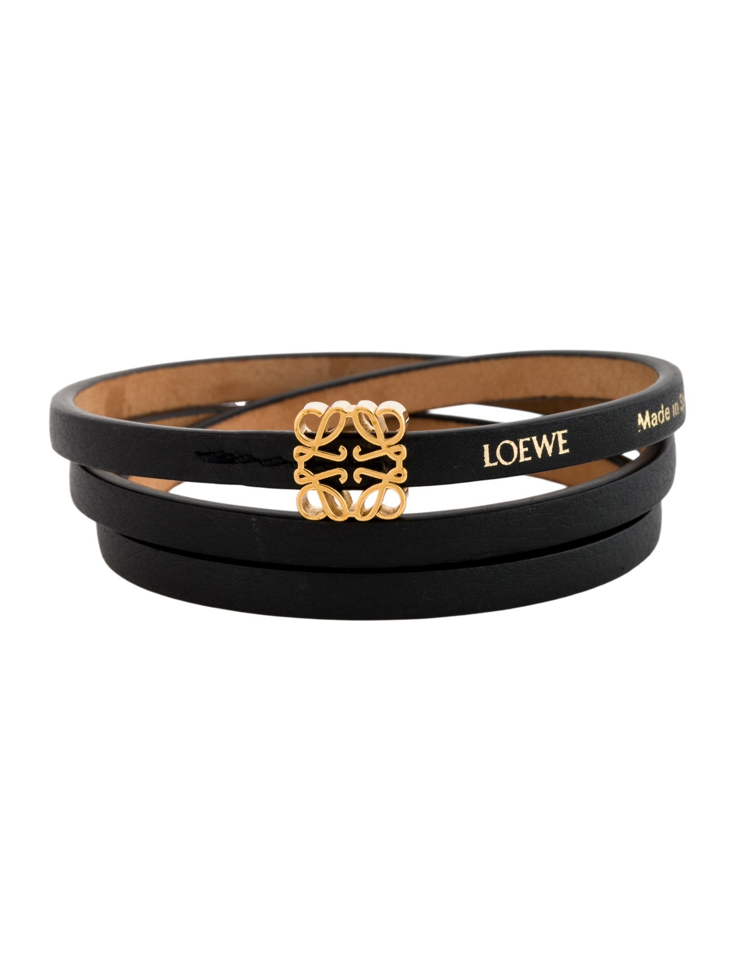 Loewe Leather Twist Bangle Bracelet