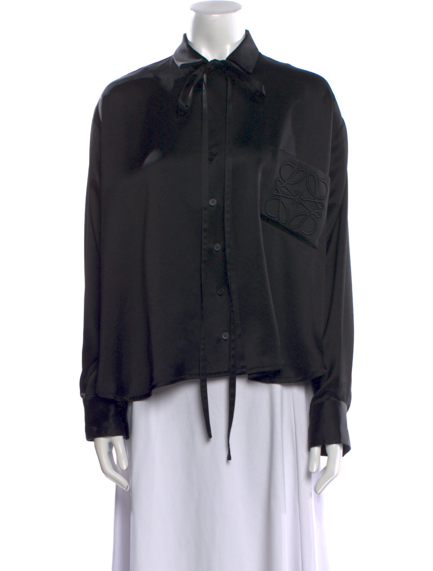 Loewe Silk Long Sleeve Button-Up Top