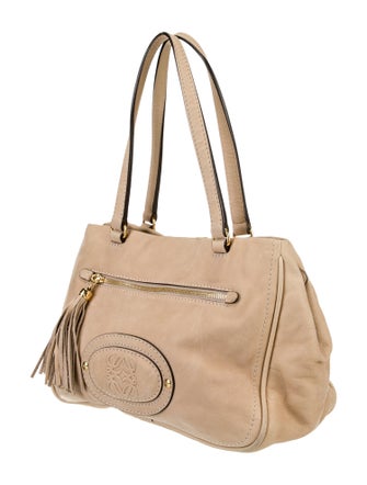 Loewe Suede Anagram Tassel Tote