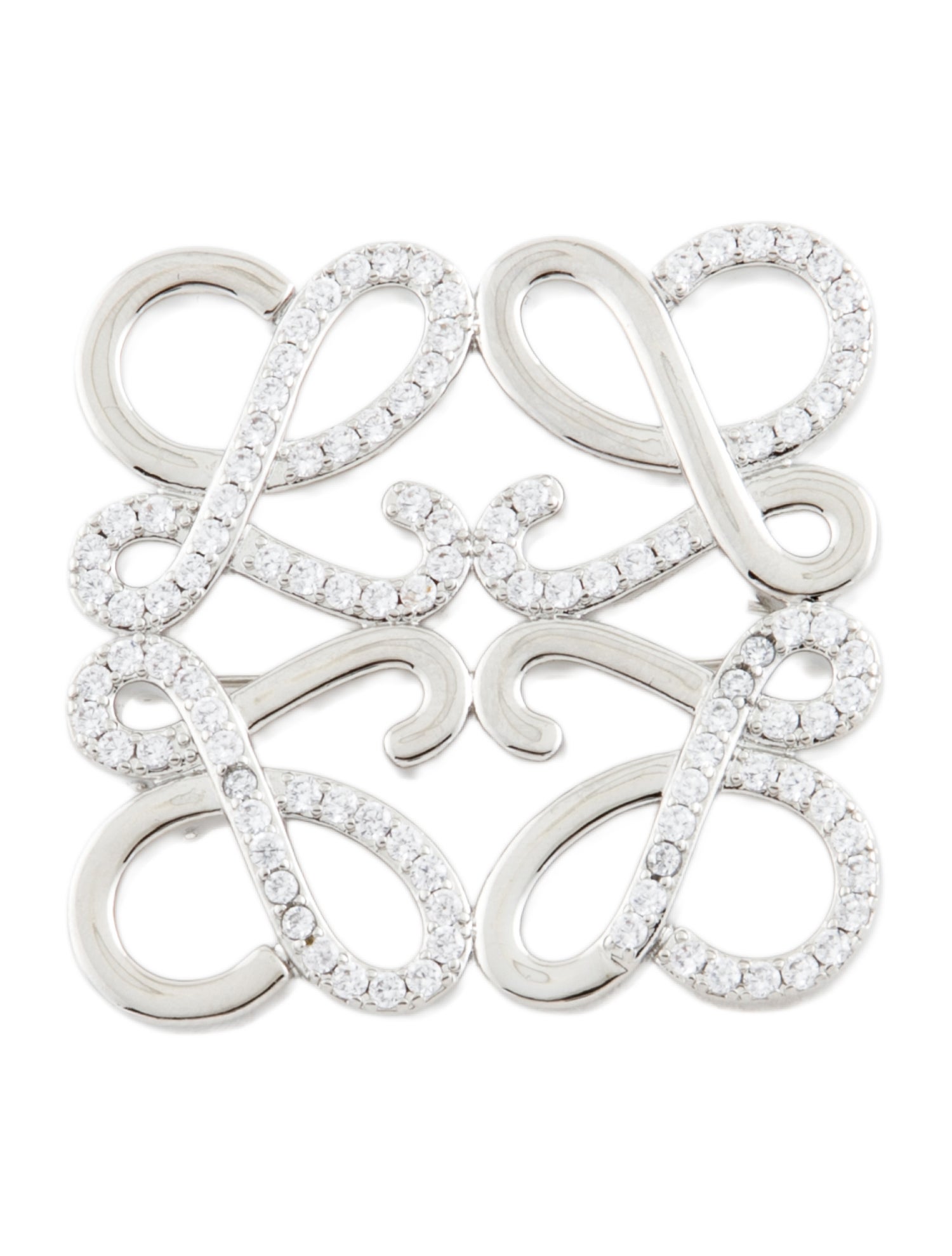 Loewe Crystal Anagram Brooch Pin