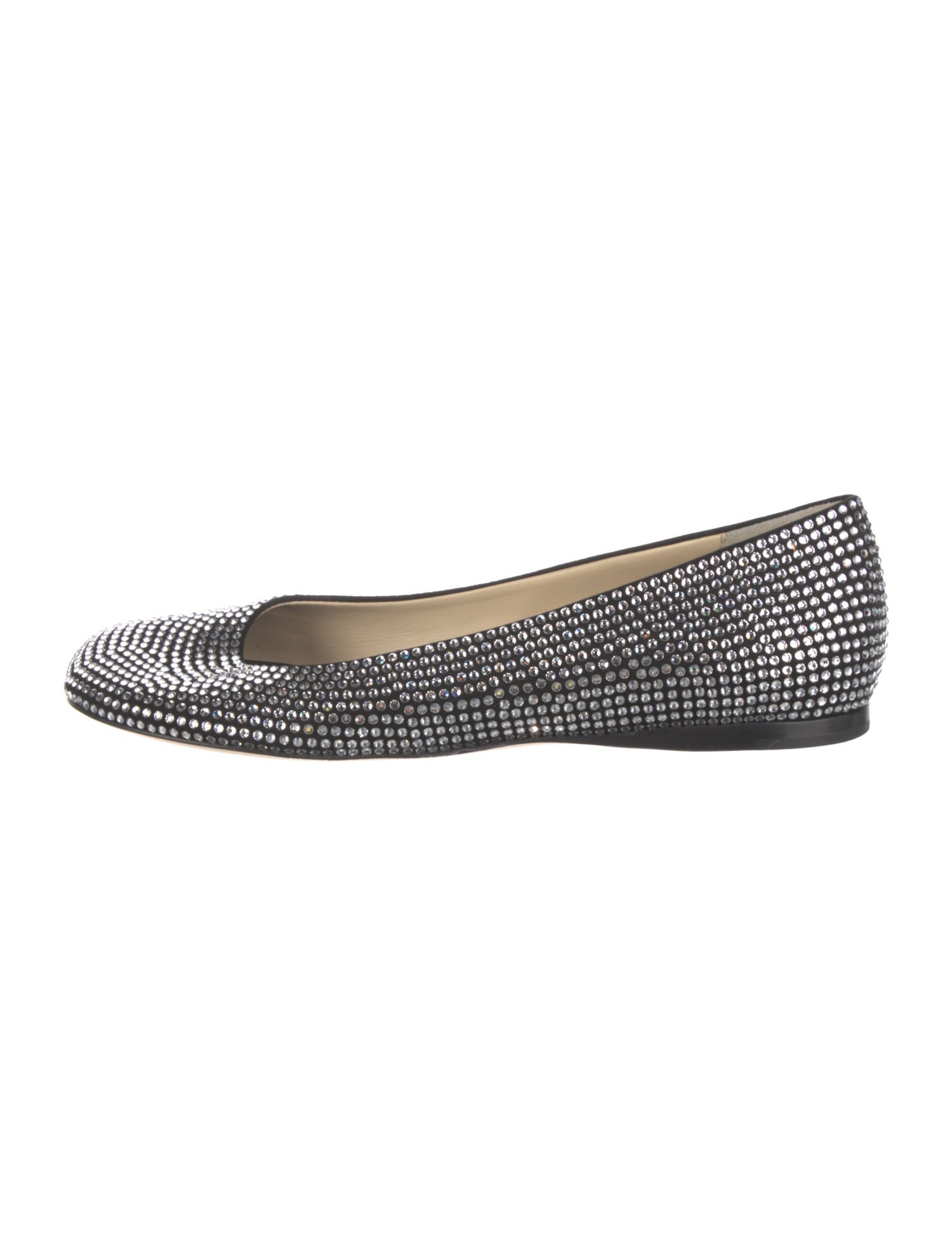 Loewe Suede Crystal Embellishments Flats