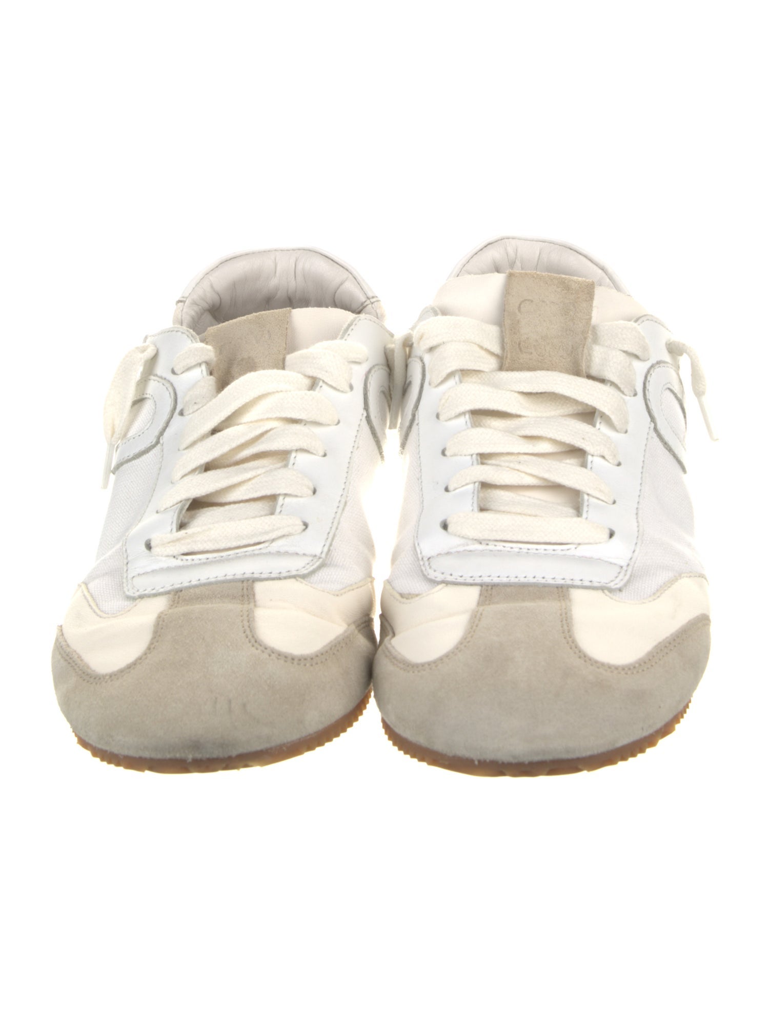 Loewe Suede Colorblock Pattern Sneakers
