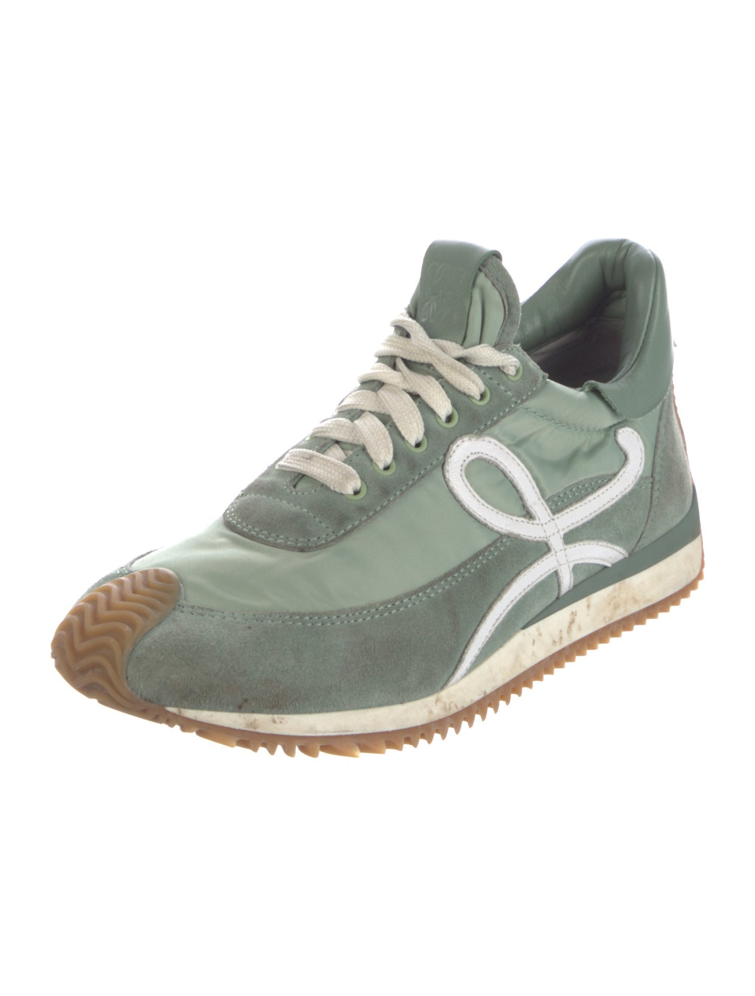 Loewe Suede Leather Trim Embellishment Sneakers